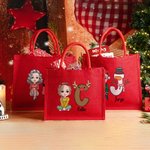 Bolso tote personalizado con personaje de dibujos animados de muñeco de nieve nombre e inicial regalo de Navidad para niños y adultos