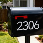 Personalized 3D Letters Postbox Numbers Self-Adhesive Home Decor with Wooden Ruler Daily Use Housewarming Gift for New Home Movers