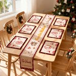 Personalisiertes Rentier Weihnachts-Tischset Tischläufer und Passende Tischsets mit Familienname und Text Weihnachtsgeschenk für Familie Freunde