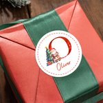 Etiquetas adhesivas personalizadas de Papá Noel para el árbol de Navidad con nombre e inicial Decoración de regalo DIY Fiesta de Navidad para la familia Niños Amigos