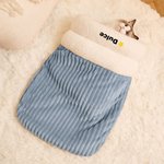 Saco de dormir para gato personalizado con diseño de huella corazón y nombre suministros para mascotas regalo de cumpleaños para dueños de mascotas