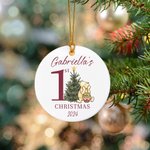 Personalized Classic Winnie the Pooh Ornament with Name and Year 1st Christmas Home Decor Baby Shower Gift for Newborns Baby