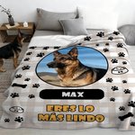 Manta personalizada con foto y huella de tu mascota con nombre y texto para decoración del hogar regalo de cumpleaños para dueños de mascotas y amigos