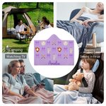 Personalised Softball Baseball Bow Multicolour Soft Hooded Blanket with Name Home Decor Birthday Game Day Gift for Girl Sports Lover