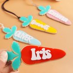 Personalised Carrot Multicolour Acrylic Basket Tag with Name Birthday Easter  Gift for Boys Girls