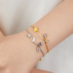 Henkilökohtainen Syntymä Kukka Sydän Birthstone Rannekoru Initial riipus Syntymäpäivä joululahja naisille