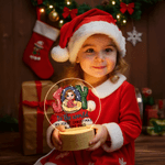 Personalised Joy To The World My First Christmas LED Night Light with Name Year and Wood Base Room Decor Christmas Gift for Newborns Babies