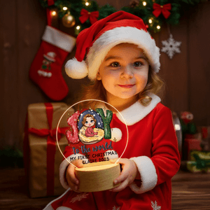 Personalised Joy To The World My First Christmas LED Night Light with Name Year and Wood Base Room Decor Christmas Gift for Newborns Babies