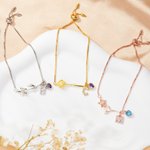 Henkilökohtainen Syntymä Kukka Sydän Birthstone Rannekoru Initial riipus Syntymäpäivä joululahja naisille