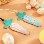 Personalised Carrot Multicolour Acrylic Basket Tag with Name Birthday Easter  Gift for Boys Girls