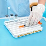 Personalised Multi-Groove 3D-Printed Tray Portable Partitioned Vial Holder with Text Birthday Christmas Gift for Doctors Nurses
