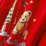 Personalized Santa Hat Teddy Bear Initial 100% Cotton Baby Romper Set with Hat Feet Covers and Gift Box Baby Shower Christmas Gift for Newborns