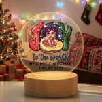 Personalised Joy To The World My First Christmas LED Night Light with Name Year and Wood Base Room Decor Christmas Gift for Newborns Babies