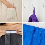 Personalised Embroidered Name Quick-Dry Body Wrap Towel with Hook and Loop Bathroom Spa Beach Pool Use Birthday Christmas Gift for Women