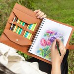 Personalised Birth Flower Bouquet PU Leather A5 Notebook Cover with Name Daily Use Birthday Christmas Gift for Teachers Students Artists