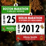 Adorno colgante acrílico personalizado con dorsal y nombre y número para el árbol de Navidad Regalo inolvidable para corredores de maratón