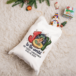 Personalized Joy To The World My First Christmas Canvas Drawstring Gift Bag with Name and Year Christmas Gift for Newborns
