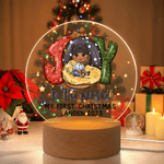 Personalised Joy To The World My First Christmas LED Night Light with Name Year and Wood Base Room Decor Christmas Gift for Newborns Babies