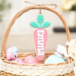 Personalised Carrot Multicolour Acrylic Basket Tag with Name Birthday Easter  Gift for Boys Girls