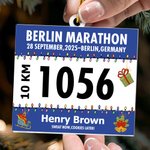 Adorno colgante acrílico personalizado con dorsal y nombre y número para el árbol de Navidad Regalo inolvidable para corredores de maratón