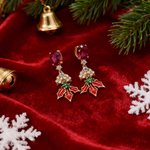 Gepersonaliseerde sprankelende holly leaf zirkoon geboortesteen Stud oorbellen sierlijke sieraden verjaardag verjaardag kerstcadeau voor vrouwen