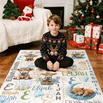 Personalised Highland Cow Initial Soft Throw Blanket with Name Home Decor Christmas Birthday Gift for Family Kids Cow Lovers