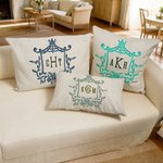 Personnalisé Chinoiserie Coastal Grandmother Monogram Throw Pillow Cover Home Decor Birthday Anniversary Gift for Family Friends