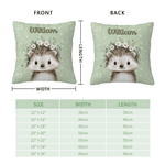 Personalised Wreath Animal Soft Cushion Cover with Name Home Decor Christmas Birthday Gift for Boys Girls