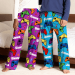Personalised Multi-Color Gamepad Pyjama Pants with Name and Drawstring Homewear Christmas Gift for Family Friends