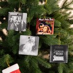 Ornamento de cerámica personalizado con foto de película vintage Decoración del árbol de casa Regalo de Navidad para los amantes del cine