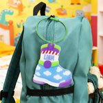 Porte-clés NFC personnalisé en forme de botte pour sac d'urgence avec nom et texte Utilisation quotidienne Cadeau de rentrée scolaire pour garçons filles