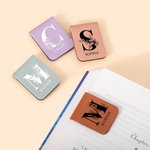 Personalized Floral Initial Name Magnetic Leather Bookmark Clip with Name Reading Stationery Supplies Birthday Gift for Bookworms Book Lovers
