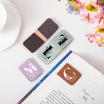 Personalized Floral Initial Name Magnetic Leather Bookmark Clip with Name Reading Stationery Supplies Birthday Gift for Bookworms Book Lovers