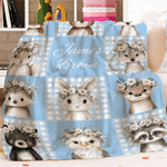 Mantas personalizadas con nombre de animalitos en forma de guirnalda de flores Decoración para el hogar Regalo de cumpleaños y Navidad para niños