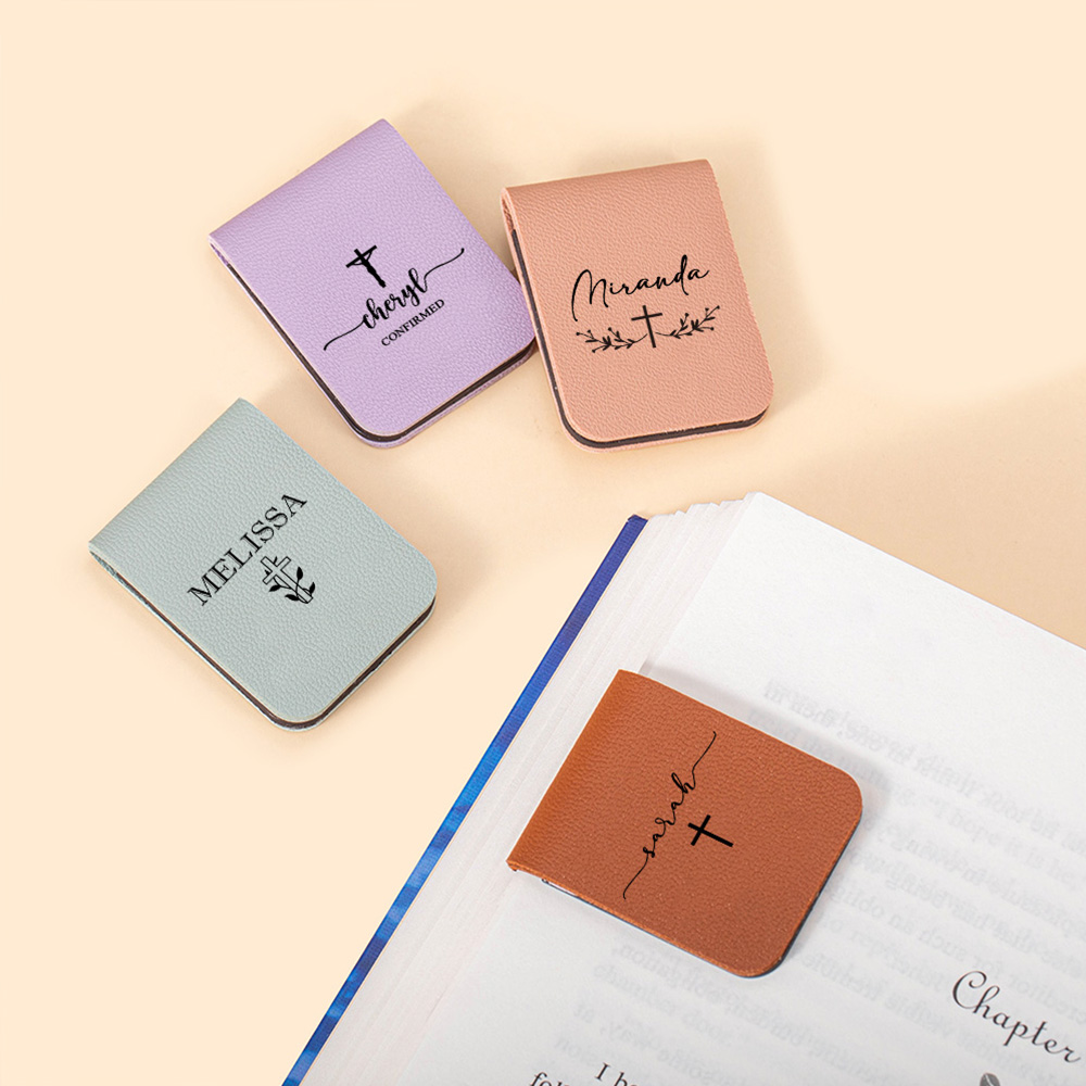 Marque-page magnétique à croix personnalisée avec nom Fournitures de papeterie pour la lecture Cadeau d'anniversaire pour un rat de bibliothèque chrétien