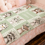 Mantas personalizadas con nombre de animalitos en forma de guirnalda de flores Decoración para el hogar Regalo de cumpleaños y Navidad para niños