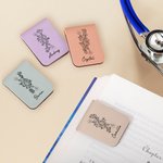 Linea personalizzata DNA Nascita Fiore Magnetico Segnalibro in Pelle Clip con Nome Lettura Cancelleria Forniture Regalo di Compleanno per i Lettori di Libri