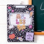 Personalised Book Bow Apple Acrylic Clipboard with Text School Supplies Teacher Appreciation Week Gift for Teachers