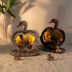 Personalised Swan Family Wooden Ornament with Text and Date Home Decor Mother's Day Christmas Birthday Gift for Mom