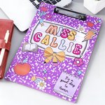 Personalised Book Bow Apple Acrylic Clipboard with Text School Supplies Teacher Appreciation Week Gift for Teachers