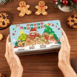 Personalized Cute Gingerbread Man Biscuit Storage Tin with Name Christmas Gift for Family Kids