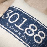 Personalised Zip Code Retro Print Cushion Cover Home Decor Housewarming Anniversary Gift for Friends Family