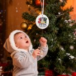 Personalized Joy To The World Cartoon Character Ceramic Christmas Ornament with Text Home Decor Christmas Gift for Newborns Family