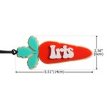 Personalised Carrot Multicolour Acrylic Basket Tag with Name Birthday Easter  Gift for Boys Girls