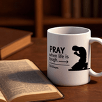 Personalized Prayer 11 oz 15 oz Ceramic Coffee Mug with Name Daily Use Home Decor Christening Baptism Gift for Christian