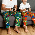Personalised Multi-Color Gamepad Pyjama Pants with Name and Drawstring Homewear Christmas Gift for Family Friends