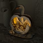 Personalised Swan Family Wooden Ornament with Text and Date Home Decor Mother's Day Christmas Birthday Gift for Mom