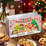 Personalized Cute Gingerbread Man Biscuit Storage Tin with Name Christmas Gift for Family Kids