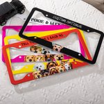 Personalised 1-5 Pet Photos Set of 2 Number Plate Frames with Text Licence Plate Decor Birthday Christmas Gift for Pet Owners Lovers