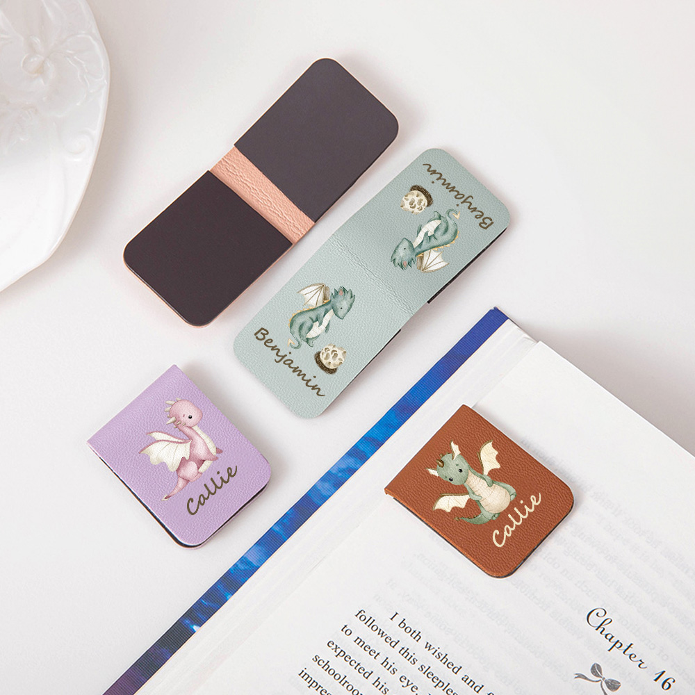 Marque-page magnétique en cuir avec nom Cadeau d'anniversaire pour les amoureux des livres